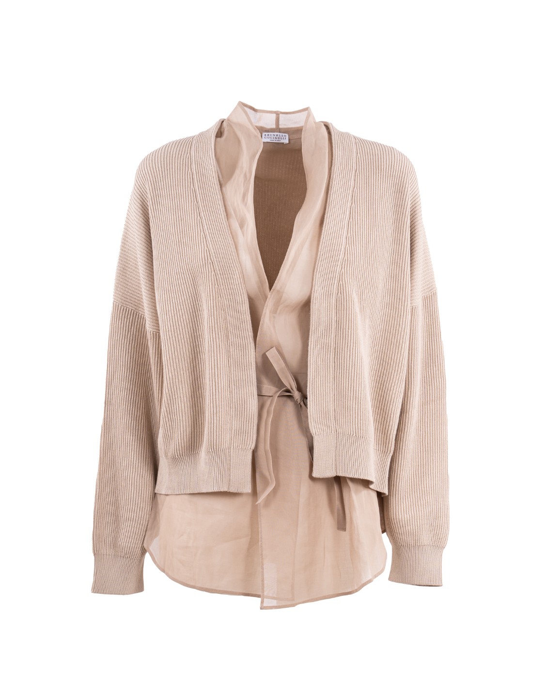 shop BRUNELLO CUCINELLI  Cardigan: Brunello Cucinelli cardigan Layered in maglia costa inglese e organza di cotone con monile.
Spalla abbassata.
Manica ampia.
Maglia a costa.
Fodera in cotone.
Decorazione in monile Nickel-free.
Composizione: 100% COTONE.
Made in Italy.. M19257706-C8050 number 2370093